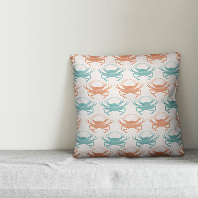 Crab Outdoor Throw Pillow Highland Crab Outdoor Throw Pillow Highland